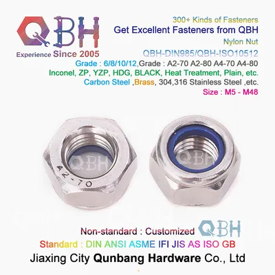 [ in Stock ] 15%off DIN985 M6 Stainless Steel SS304 SS316 Non-Metallic Insert Promotion Promotional Fastener DIN 985 Nylon Lock Nylock Nut