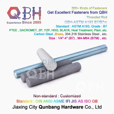 10%off Qbh High Strength ASTM A193 B7/B7m Stud Bolt Full Thread Rods