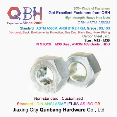 15% off in Stock Online Safety Trading ASTM A563m M30 Size A563m 10s Grade HDG Carbon Steel High-Strength Heavy Hex Hexagon Nuts