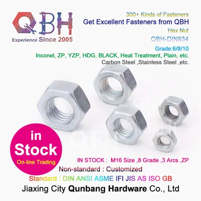 15% off in Stock Online Safety Trading DIN934 M16 Size 8 Grade 3 Arcs Zp Carbon Steel Hex Nuts Internal Threaded Fasteners