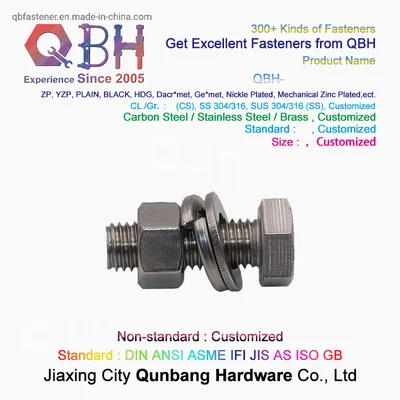 304 Stainless Steel Outer Hexagon Gasket Screw Cap Bolts DIN M3-M24 Bolts and Nuts Made in China