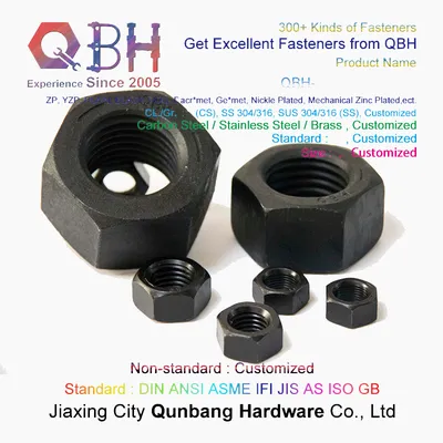 ANSI G5 Black Carbon Steel Fastener Hardware Hex Nut