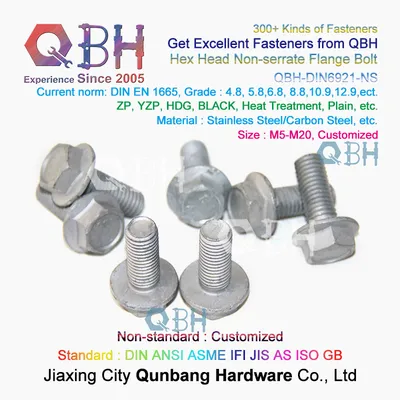 ASME Asmt DIN6921 Hexagon Flange Bolts Metric Without Serration HDG