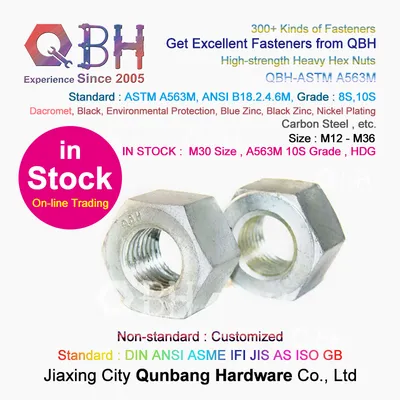 ASTM A563m High-Strength Heavy Hex Hexagon Nuts Internal Threaded Fasteners