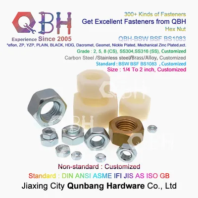 BS1083 Bsw Bsf Hexagon Head Grade 2 Zp 2 Inch Hex Nut