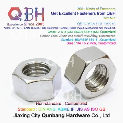BS916 2 Inch Hexagon Head Bsw Bsf Grade 8 Grade 5 Nut