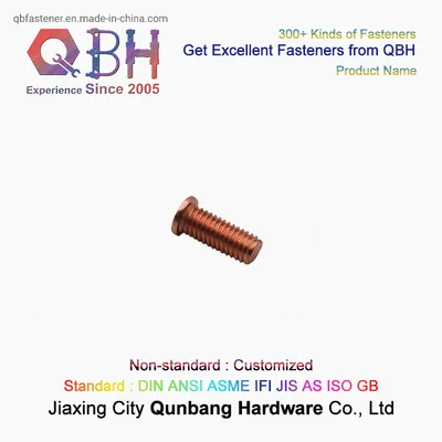 Brass Copper Round Head Spot Welding Screw / Bolt