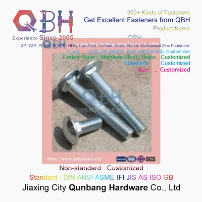 Carriage Bolts Zinc Planted Cl. 4.8/6.8