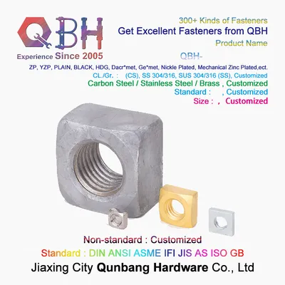 DIN 557/798/436 Square Nuts Carbon Steel/Brass/Stainless Steel 304 316