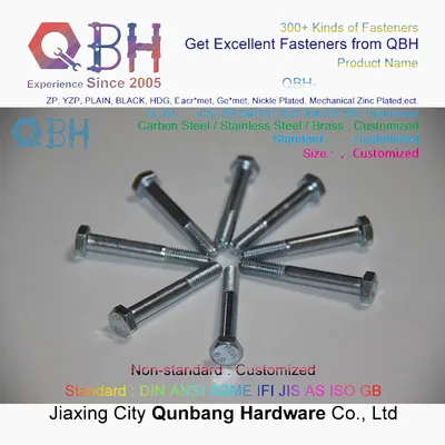 DIN 931 Hex Bolts with Zinc 8.8 Tail Chamfering