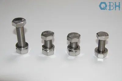 DIN 933 Stainless Steel Hex Bolt with a DIN 934 Hex Nut and Washer