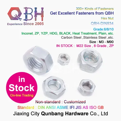 DIN 934 Carbon Steel Hexagon Nut Internal Threaded Fasteners