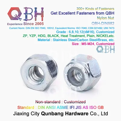 DIN 982 White Blue Zinc Plated Hex Self-Locked Thick Nylock Nut