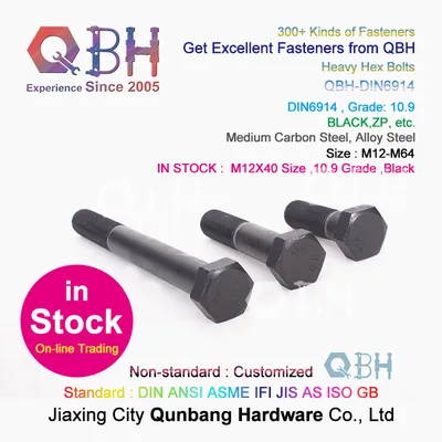 DIN6914 Carbon Steel Heavy Hex Bolts External Threaded Fasteners