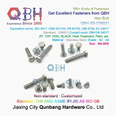 DIN931 Stainless Steel Hex Nut and Bolt