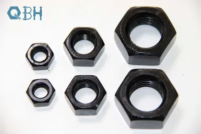 DIN934 Cl4 6 8 10 Hexagon Nuts with Metric Coarse and Fine Pitch Thread Black Hardware Carbon Steel Fastener Hex Nut