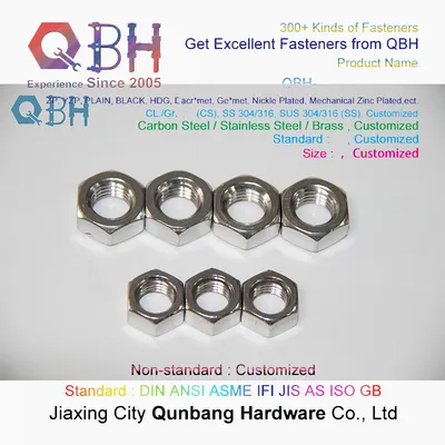 DIN934 Fastener Hand Tool Hardware Stainless Steel Hexagon Nuts Metric Threads Hex Nuts
