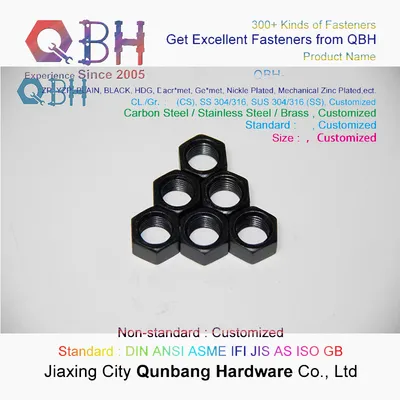 DIN934m=12 Carboon Steel Black Hex Nut