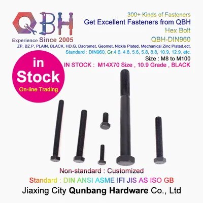 DIN960 Half Thread Fine Thread Hex Bolts External Threaded