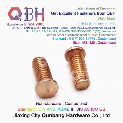 GB/T 902.3 (PT) / ISO13918 (PT) / DIN32501 (-1) External Thread Capacitor Discharge Weld Studs