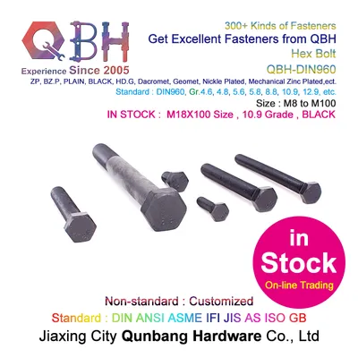 Half Thread Fine Threaded Hex Bolts External Threaded Fasteners