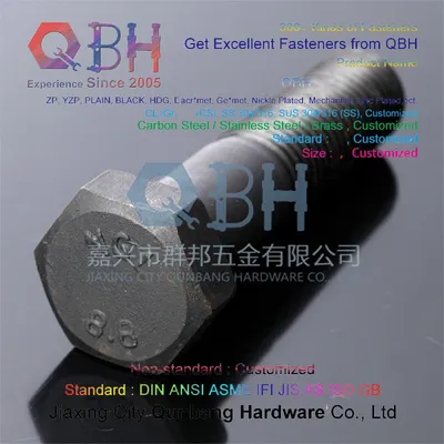 Hex Bolts (DIN931 M5-M56 Cl. 4.8/6.8/8.8/10.9)