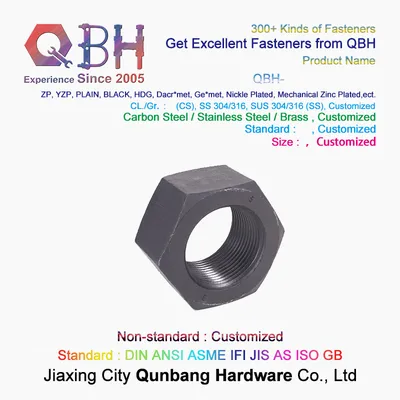 High Quality DIN555/ISO 4034 Carbon Steel Black Heavy Hex Nuts