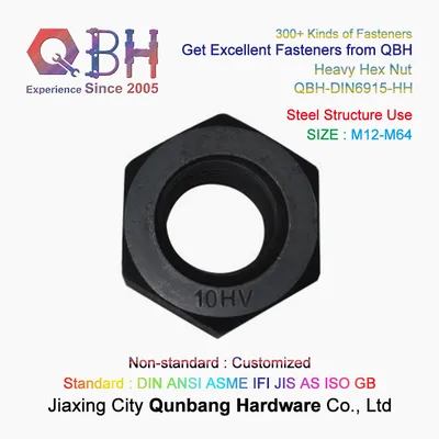 High Strength Carbon Steel En14399-4 Grade10 Black Hex Nut with Hv