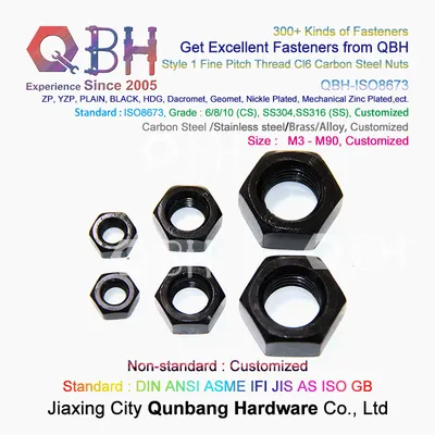 ISO 8673 Style 1 Fine Pitch Thread Cl6 Carbon Steel Nuts