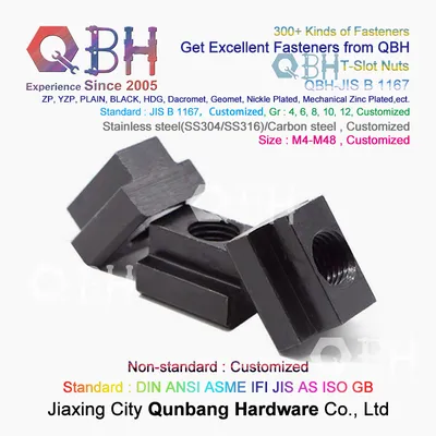 JIS B 1167 Standard Section Aluminium Profile M4-M48 T-Slot Carbon Stainless Steel