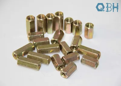 Manufacturer DIN6334 Long Hex Coupling Nuts Yellow Zinc