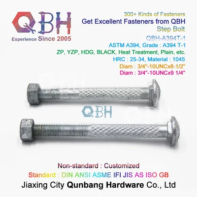 Monthly Deals Customized ASTM A394 Knurled HDG Black Yzp Zinc Plain Substations Steel Communication Electrical Transmission Tower Reinforcement Spare Step Bolt