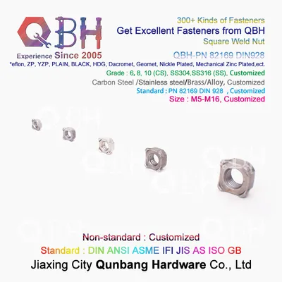 Pn 82169 M5 to M16 Class 10 DIN 928 Square Weld Nut