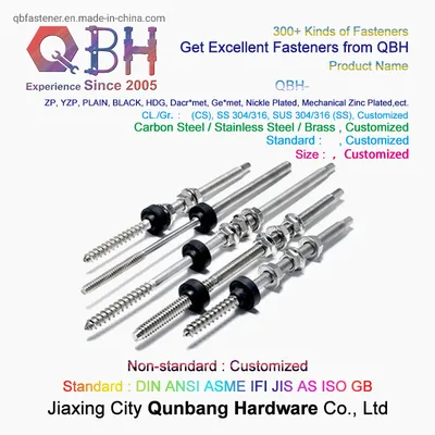Qbh 304 Photovoltaic Accessories Double Head Bolt with Flange Nuts and EPDM