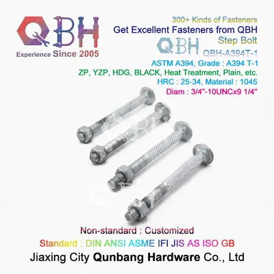 Qbh ASME ASTM A394t-1 Electrical Transmission Tower Fastener HDG Black Yzp Zinc Plain 3/4