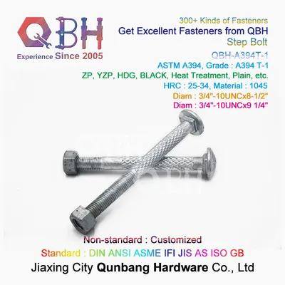 Qbh ASTM A394t-1 HDG Telecom Tower Spare Step Bolt Nut Assembly Set