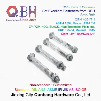 Qbh ASTM A394t-1 Telecom Communication Electrical Transmission Towers Reinforcement Host Steel Structure Buildings Step Bolt