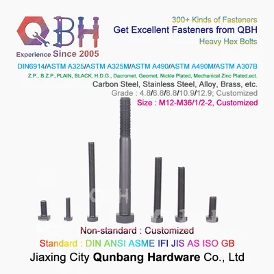 Qbh ASTM F 3125 High-Strength Black Hex Heavy Hexagonal Structural Bolts (A 490/490M)
