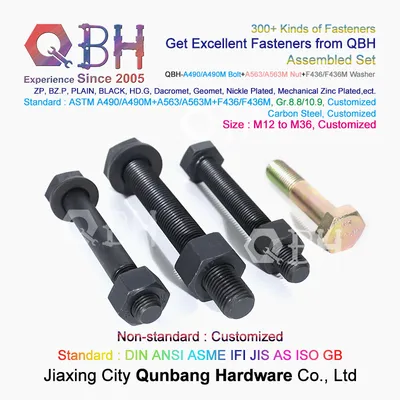 Qbh ASTM F3125 High-Strength 10.9 Black Steel Structural Building Materials Heavy Hex Bolt (A490/A490M)
