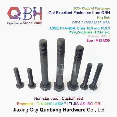 Qbh ASTM F3125 High-Strength Black Heavy Hexagon Structural Bolts (A490/A490M)