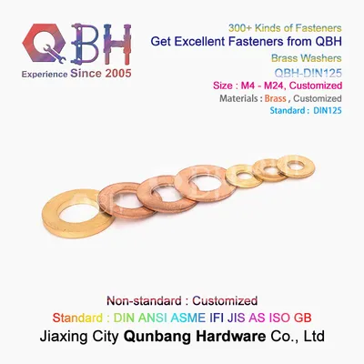 Qbh All Type DIN125 Brass Red Copper DIN 125 Flat Phosphor Bronze Washer Gaskets