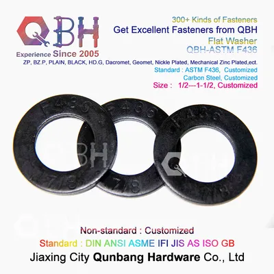 Qbh Asni/ASTM/Amse F436 F436m Black Round Flat Washer