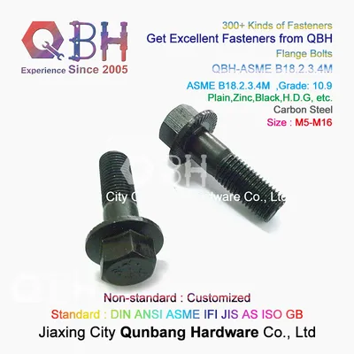 Qbh Black Flange Bolts (ASME B18.2.3.4m M5-M16 Cl. 10.9)