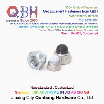 Qbh CS Ss DIN 986 Non-Metallic Nylon Insert Cap Nuts