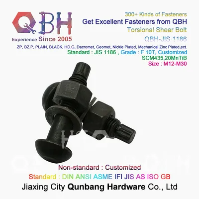 Qbh Carbon Steel Cold Hot Forging High Strength Steel Structure Customized Railway Torsional Shear Tension Control Tc Bolt Spare Replacement Component