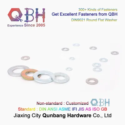 Qbh Carbon Steel HDG/Yzp/Zp/Bzp/Wzp/Bwzp/Black/PTFE/Nickle Plated Round Flat Washer