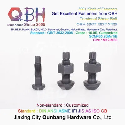 Qbh Carbon Steel High Strength Steel Structure Steelwork Construction Torsional Shear Tension Control Tc Bolt Nut Washer Spare Replacement Accessories