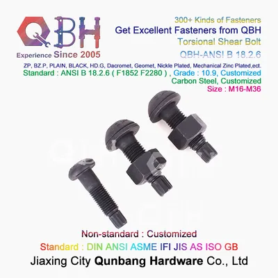 Qbh Carbon Steel High Strength Steel Structure Steelwork Construction Torsional Shear Tension Control Tc Bolt Nut Washer Spare Replacement Component