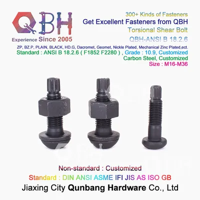 Qbh Carbon Steel Hot Forging High Strength Steel Structure Customized Railroad Tension Control Tc Bolt Nut Washer Rail Road Spare Replacement Component