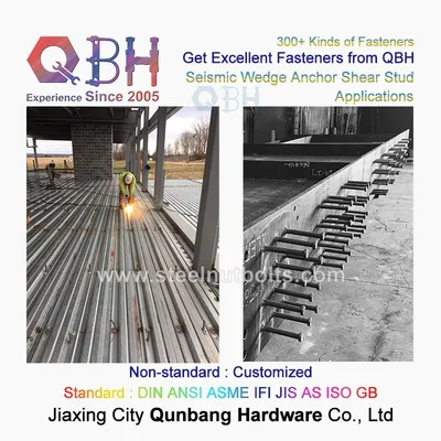 Qbh Ceramic Ring Steel Structure Railway Building Workshop Platform Fabricated House Roofing Frame Walkway Floor Bridge Shear Anchor Stud Construction Component
